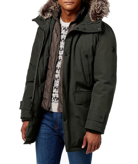 michael kors mens faux fur parka|Faux Fur.